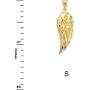 Religious Jewelry by FDJ Textured 14k Yellow Gold Angel Wing Charm Pendant Necklace