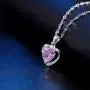 Lam Sence Sterling Silver 8mm Heart Shape Crystal with Cubic Zirconia Pendant Necklace