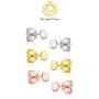 Big Apple Hoops - Jewelry High Polished Sterling Silver 3 Pairs Set Pack of 3mm or 3, 4, 5mm Plain Round Flat Stud Earrings Made from Real 925 Sterling Silver in 4 Color Silver, Rose, Gold, Black