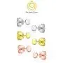 Big Apple Hoops - Jewelry High Polished Sterling Silver 3 Pairs Set Pack of 3mm or 3, 4, 5mm Plain Round Flat Stud Earrings Made from Real 925 Sterling Silver in 4 Color Silver, Rose, Gold, Black