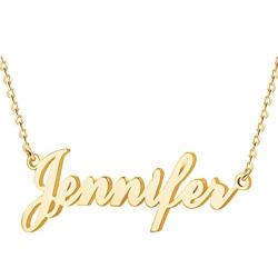 Custom Name Necklace Personalized,Name Plate Necklace 18K Gold Jewelry Gift for Women