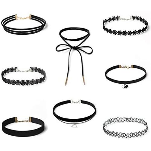 Jewelry Set Black Velvet Choker Necklaces for Women Girls