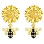 Mothers Day Gifts Bee Sunflower Earrings Flower Bee Dangle Drop Stud Sunflower Earrings for Women Girls Mom Gifts