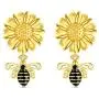 Mothers Day Gifts Bee Sunflower Earrings Flower Bee Dangle Drop Stud Sunflower Earrings for Women Girls Mom Gifts