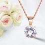 JINAO 15MM 4 Colors Solitaire Colorful Cubic Zirconia Pendant Necklace for Women Elegant Jewelry with Stainless Steel Rope Chain