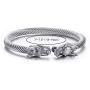 Mens Stainless Steel Viking Norse Jewelry Sets Viking Dragon Twist Bangle + Viking Necklace