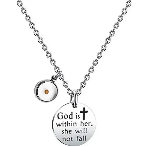 Mustard Seed Christian Gift God is Within Her She Will Not Fall Bracelet Necklace Psalm 46:5 Religious Jewelry Mustard Seed Christian Gift God is Within Her She Will Not Fall Bracelet Necklace Psalm 46:5 Religious Jewelry
