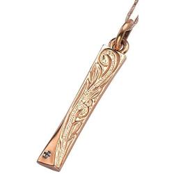 Hibiscus Flower Necklace: Hawaiian Bar with Swarovski Crystal 316L Stainless Steel Pendant on 16 Inch 925 Sterling Chain Rose Gold Plated