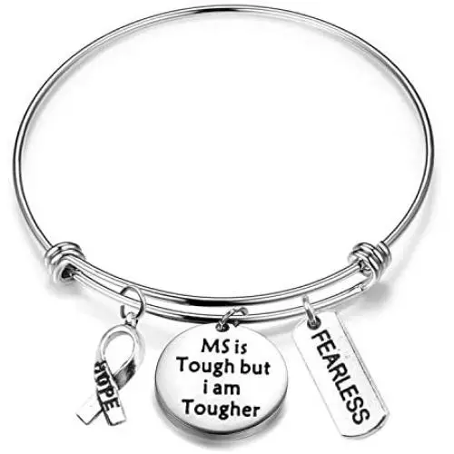 MAOFAED Multiple Sclerosis MS Awareness Gift MS Survivor Gift MS Fighter Gift MS is Tough But I am Tougher Inspiration MS Survivor Bracelet for Her MAOFAED Multiple Sclerosis MS Awareness Gift MS Survivor Gift MS Fighter Gift MS is Tough But I am Tougher Inspiration MS Survivor Bracelet for Her