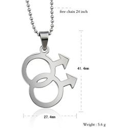 VNOX Jewelry Stainless Steel Simple Gay Pride Rainbow Pendant Symbol Sign Mens Necklace,