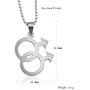 VNOX Jewelry Stainless Steel Simple Gay Pride Rainbow Pendant Symbol Sign Mens Necklace,