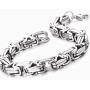 Garysiom 7MM Stainless Steel Chain Link Bracelets for Men Byzantine Bracelets Silver Tone