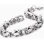 Garysiom 7MM Stainless Steel Chain Link Bracelets for Men Byzantine Bracelets Silver Tone