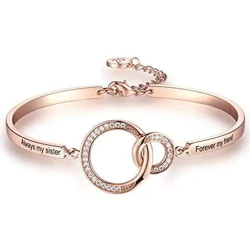 Aihitero Mother’s Day Sister Bracelet Gifts, Always My Sister Forever My Friend Love Bangle, Women Girls Rose Gold Jewelry, Her Birthday Anniversary Wedding Christmas Present from Brother Best Friend Aihitero Mother’s Day Sister Bracelet Gifts, Always My Sister Forever My Friend Love Bangle, Women Girls Rose Gold Jewelry, Her Birthday Anniversary Wedding Christmas Present from Brother Best Friend