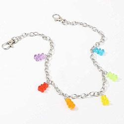 YIZHEN Colorful Gummy Resin Bear Necklace Earring Jewelry Set for Women Girls