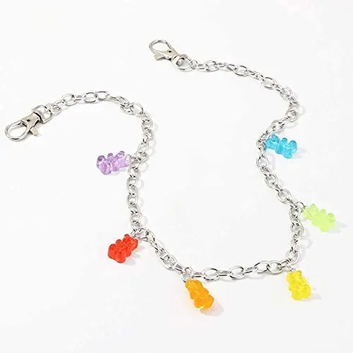 YIZHEN Colorful Gummy Resin Bear Necklace Earring Jewelry Set for Women Girls YIZHEN Colorful Gummy Resin Bear Necklace Earring Jewelry Set for Women Girls