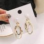 Nother 2021 Style Hollow Geometric Metal Dangle Trendy Multi Layered Drop Earrings