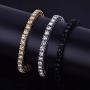 Bling Iced Out Bracelet for Men Hip Hop Diamond Tennis Bracelets in Silver Gold Plated 7 8 9 Inches