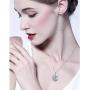 Ladytree S925 Sterling Silver Angel Baby Fairy Moon Jewelry Pendant Necklace for Women Princess Gifts,18 inches