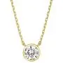 PAVOI 14K Gold Plated 1.00 ct (D Color, VVS Clarity) CZ Simulated Diamond Bezel-Set Solitaire Choker Necklace | Sterling Silver Necklace for Women