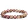 TOMAY 2021 New Natural Stone Semi Precious 0.3inch Valentines Day Gift Gorgeous Pink Healing Crystal Bracelet for Women Healing Stretch Beaded Adjustable Macrame Cure Yoga Girls