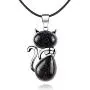 ASTRYAS Natural Chakra Stone Healing Crystals Round Gemstone Pendant Necklace Silver Cat Jewelry for Womens Girls(18 Inches Stainless Steel Chain) ASTRYAS Natural Chakra Stone Healing Crystals Round Gemstone Pendant Necklace Silver Cat Jewelry for Womens Girls(18 Inches Stainless Steel Chain)