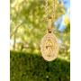 Shop-iGold Virgin Mary Men Women 925 Italy Gold Finish Iced Silver Charm Ice Out Pendant Stainless Steel Real 3 mm Rope Chain, Mans Jewelry, Iced Pendant, Rope Necklace 16''- 24''