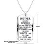 Brother Inspirational Jewelry Necklace Gift- Always Remember You are Braver Stronger Smarter
