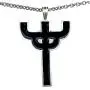 Heavy Metal Gothic Jewelry Devils tuning Pitch fork Pitchfork Trident Black Pewter Mens Pendant Necklace Money Lucky Charm Protection Amulet Safe Travel Talisman for men Silver Stainless steel Chain