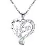FLYOW 925 Sterling Silver Mummy Necklace I Love You Mom Heart Necklaces 18+2 Inches Adjustable Chain Mothers Day Jewelry FLYOW 925 Sterling Silver Mummy Necklace I Love You Mom Heart Necklaces 18+2 Inches Adjustable Chain Mothers Day Jewelry