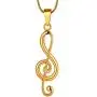 Hipunk Music Note Necklace Mens Skull Head 316L Stainless Steel Punk Musicial Pendant 18k Gold/Black Gun Plated Musician Jewelry