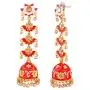 Efulgenz Indian Jewelry Bollywood Antique Gold Tone Faux Pearl Crystal Kundan Dangle Wedding Jhumka Earrings Set Efulgenz Indian Jewelry Bollywood Antique Gold Tone Faux Pearl Crystal Kundan Dangle Wedding Jhumka Earrings Set