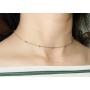 Gapudt S925 Sterling Silver Stars Moon Beads Choker Dainty Necklace for Women Jewelry