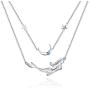 Mermaid Layered Necklace for Women Teen Girls Sterling Silver Sea Mermaid Charm Pendent Jewelry Gift for Birthday Daughter Wife