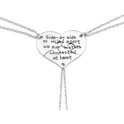 Charm.L Grace 3 Piece of Sisters Necklaces Keychain Set Heart Shape Puzzle Pendant