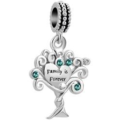CharmSStory Family Tree of Life Bead Charms Pendant for Snake Chain Bracelet Necklace