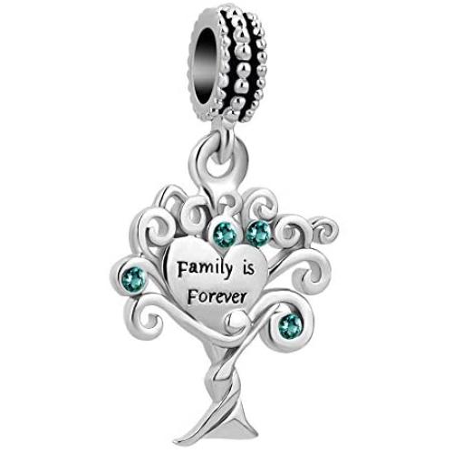 CharmSStory Family Tree of Life Bead Charms Pendant for Snake Chain Bracelet Necklace
