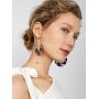 SMALLLOVE Acrylic Earrings Set for Women Girls, Leopard U Shape Geometric Resin Hoop Lightweight Bohemian Statement Mottled Drop Dangle Studs Earrings