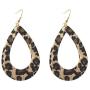 Statement Leopard Jewelry Set for Women Leopard Leather Bracelet Teardrop Drop Dangle Earrings Long Tassel Pendant Necklace Valentines Day Necklace Earrings Gift