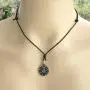 Tribal Native American Jewelry Aztec Mayan Inca Turkey Bird Thunderbird Crystal Amulet Silver Pewter Pendant Mens Necklace Charm for men no chain w Black Adjustable Cord