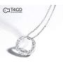 T400 White Round Pendant Necklace AAA Cubic Zirconia Wedding Gift for Women Girls