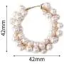 Chic Add Pink Circle Earrings Circle Imitation Pearl Earrings 1.65 in Diameter Ins Style Exaggerated Earrings