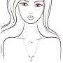 Silver Plated Crystal Cheerleader Charm Necklace
