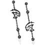 Baron Jewelry Dodge Challenger SRT Hellcat Brass Earrings. Decorated with Swarovski Crystals. 2” Long Durable Chain with 3 Silver Night Crystals.