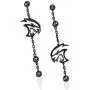Baron Jewelry Dodge Challenger SRT Hellcat Brass Earrings. Decorated with Swarovski Crystals. 2” Long Durable Chain with 3 Silver Night Crystals.