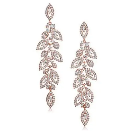 SWEETV Wedding Bridal Chandelier Earrings, Crystal Rhinestone Drop Dangle Earrings for Women Brides