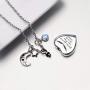 Dletay Cremation Urn Necklace with 12 Birthstones Heart Memorial Keepsakes Pendant Ashes Jewelry