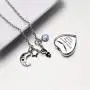 Dletay Cremation Urn Necklace with 12 Birthstones Heart Memorial Keepsakes Pendant Ashes Jewelry Dletay Cremation Urn Necklace with 12 Birthstones Heart Memorial Keepsakes Pendant Ashes Jewelry