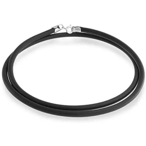 Plain Black Rubber Cord Necklace Pendant for Women for Men Teen Silver Plated Lobster Claw Clasp 14 16 18 20 24 Inch