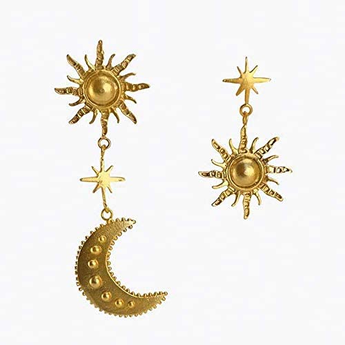 Statement Vintage sun Flower Evil Eye Dangle Drop Earrings Jewelry Bohemian Long Tassel Hoop Earrings Ethnic Star Moon asymmetry Earrings for Women Girls